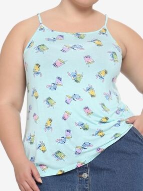 Disney Hot Topic Stitch Boba Tea Print Spaghetti Strap Cami Size 3x
